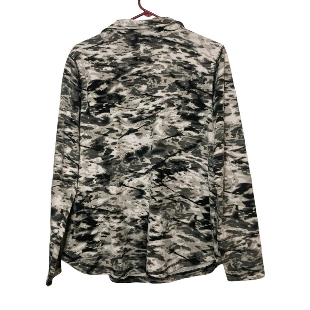 Exertek Women’s Size 1X Black Gray White Camouflage 1/4 Zip Activewear Top L/S - Picture 4 of 6